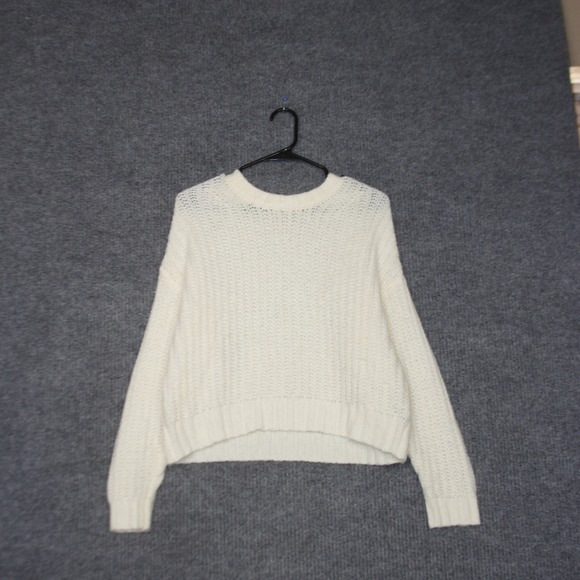 American Eagle Outfitters Sweaters - American Eagle Sweater Womens S Cream Knit Pullover Cropped Crewneck Soft